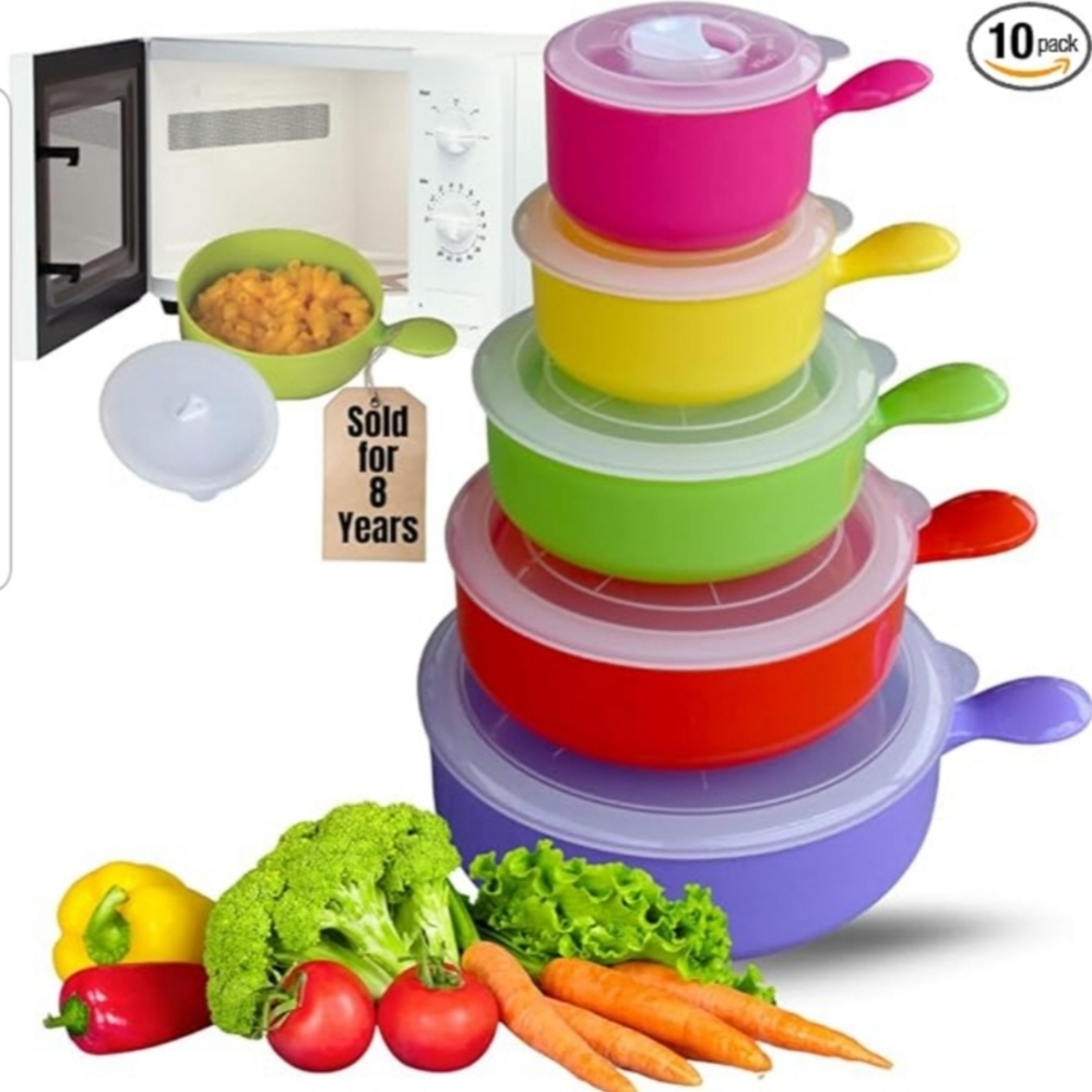 Colorful Stackable Microwave Safe Bowls Set